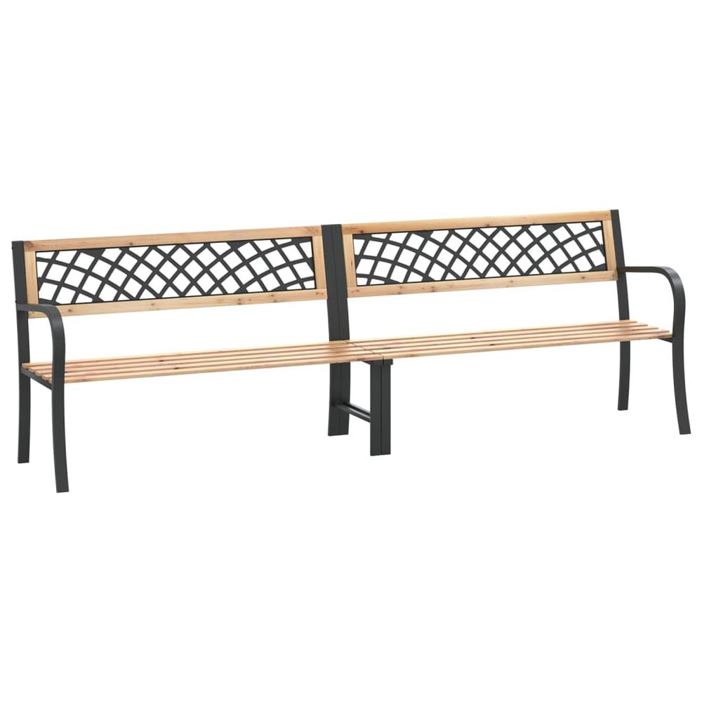 vidaXL Twin Patio Bench 93.7" Chinese Fir Wood. Picture 2
