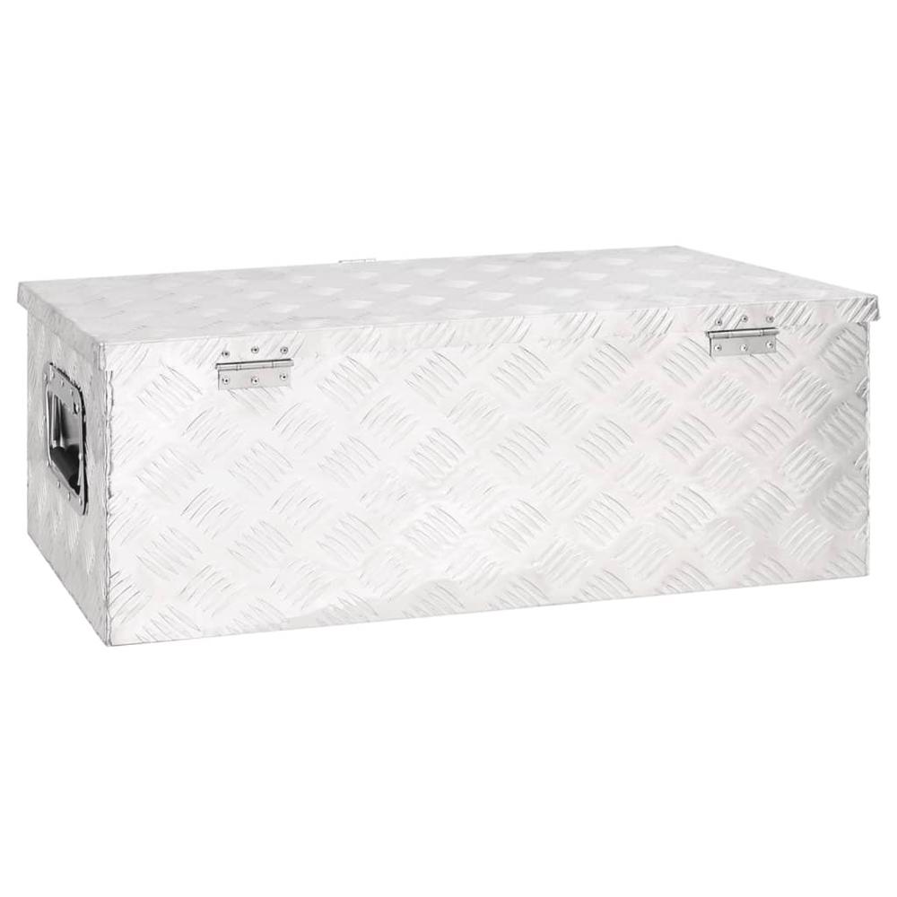 vidaXL Storage Box Silver 31.5"x15.4"x11.8" Aluminum. Picture 4