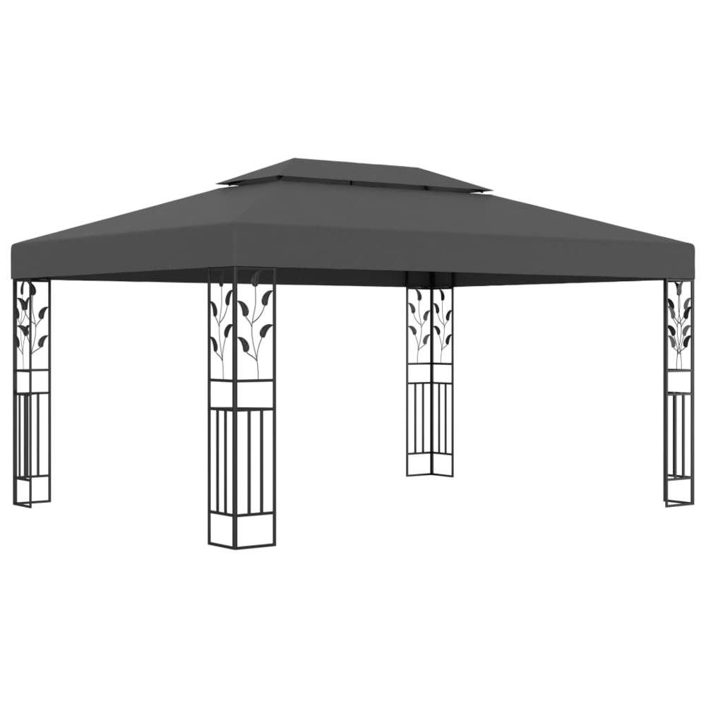 vidaXL Gazebo with Double Roof 118.1"x157.5" Anthracite 8031. Picture 1