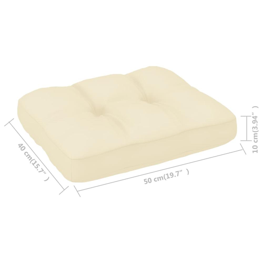 vidaXL Pallet Sofa Cushion Cream 19.7"x15.7"x3.9". Picture 4