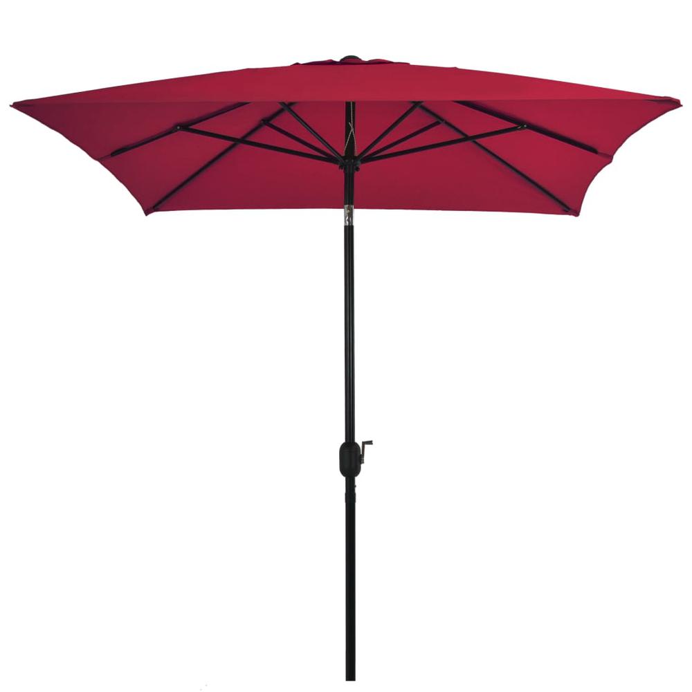 vidaXL Outdoor Parasol with Metal Pole 118"x78.7" Bordeaux Red. Picture 2