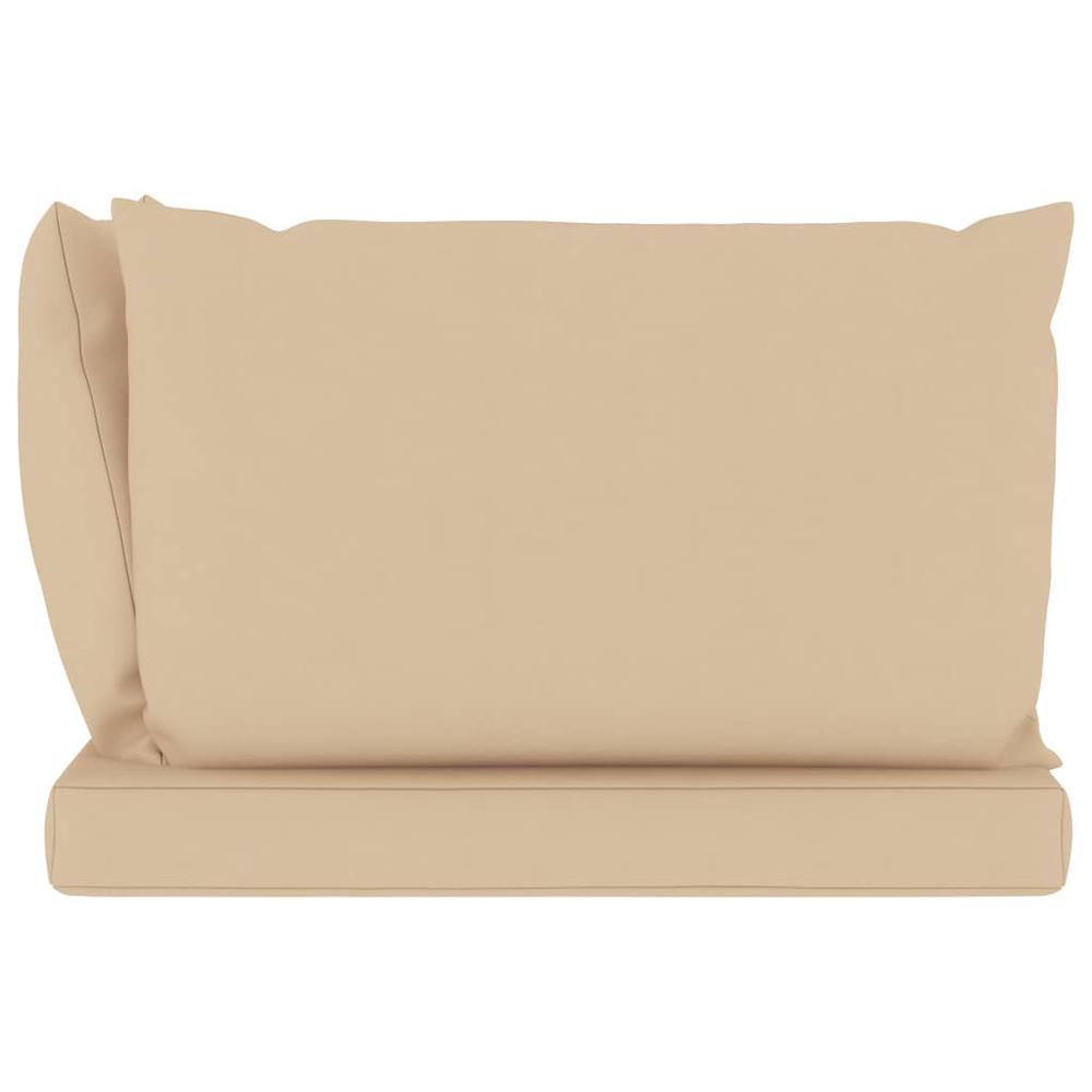 vidaXL Pallet Sofa Cushions 3 pcs Beige Fabric. Picture 4