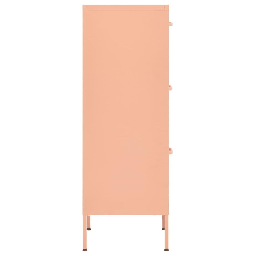vidaXL Storage Cabinet Pink 16.7"x13.8"x40" Steel, 336184. Picture 4