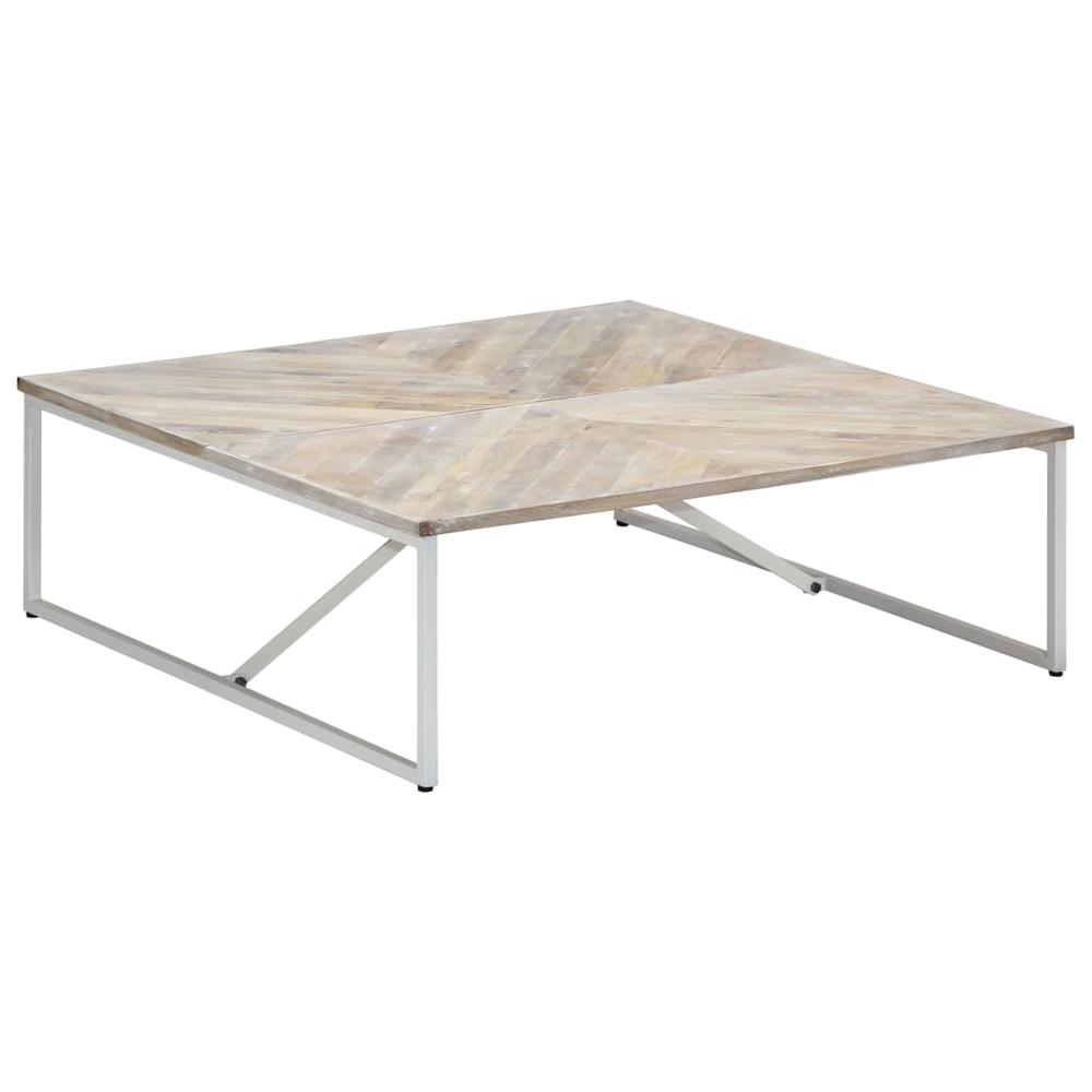 vidaXL Coffee Table 43.3"x43.3"x14.1" Solid Mango Wood, 247698. Picture 12
