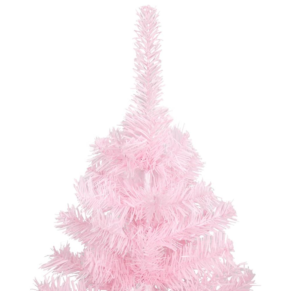 vidaXL Artificial Christmas Tree with Stand Pink 82.7" PVC. Picture 2