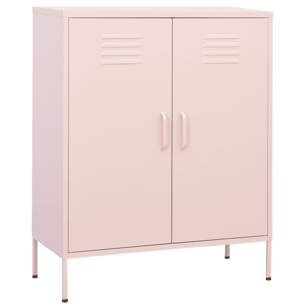 vidaXL Storage Cabinet Pink 31.5"x13.8"x40" Steel, 336166. Picture 1