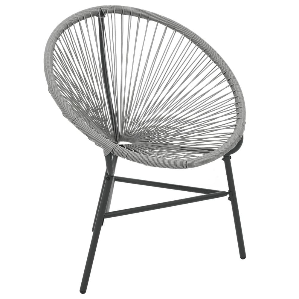 vidaXL Patio Moon Chair Poly Rattan Gray. Picture 2