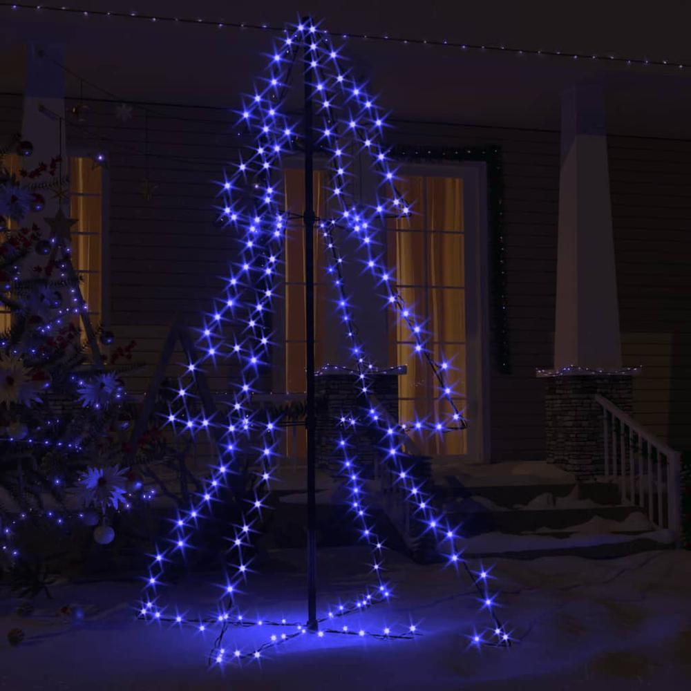 vidaXL Christmas Cone Tree 200 LEDs Indoor and Outdoor 38.6"x59.1", 328577. Picture 3