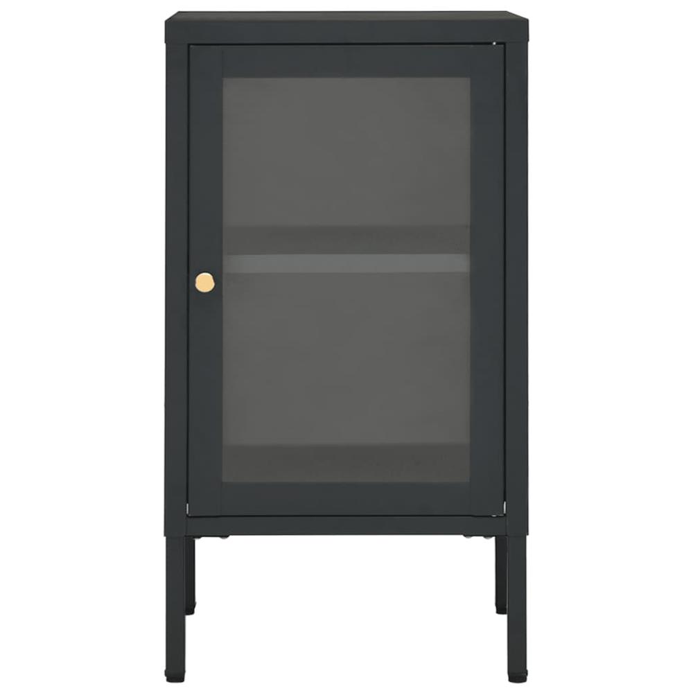vidaXL Sideboard Anthracite 15"x13.8"x27.6" Steel and Glass. Picture 3