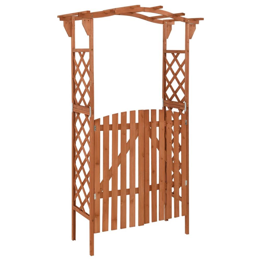 vidaXL Pergola with Gate 45.7"x15.7"x80.3" Solid Firwood. Picture 1