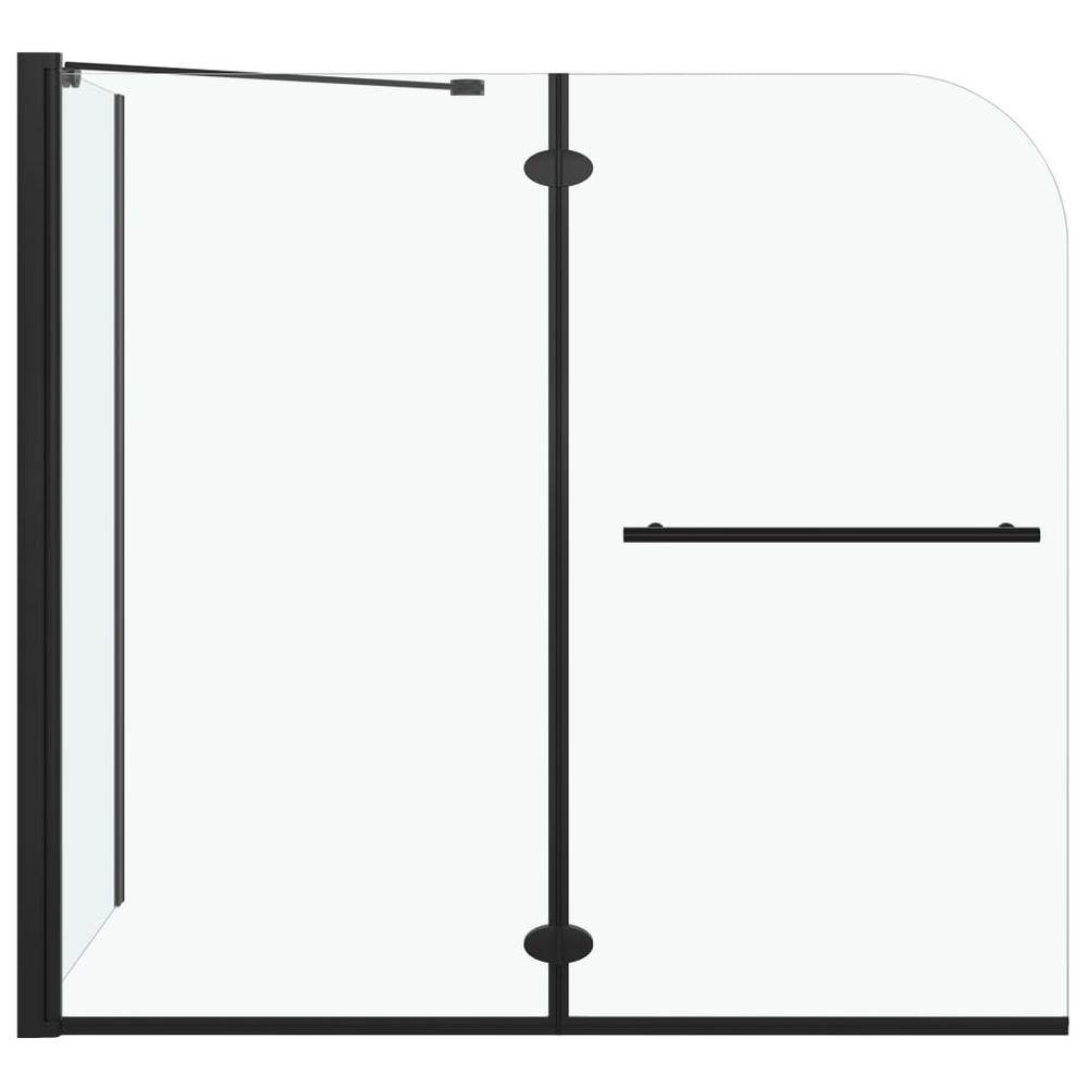 vidaXL Bi-Folding Shower Enclosure ESG 47.2"x26.8"x51.2" Black. Picture 3