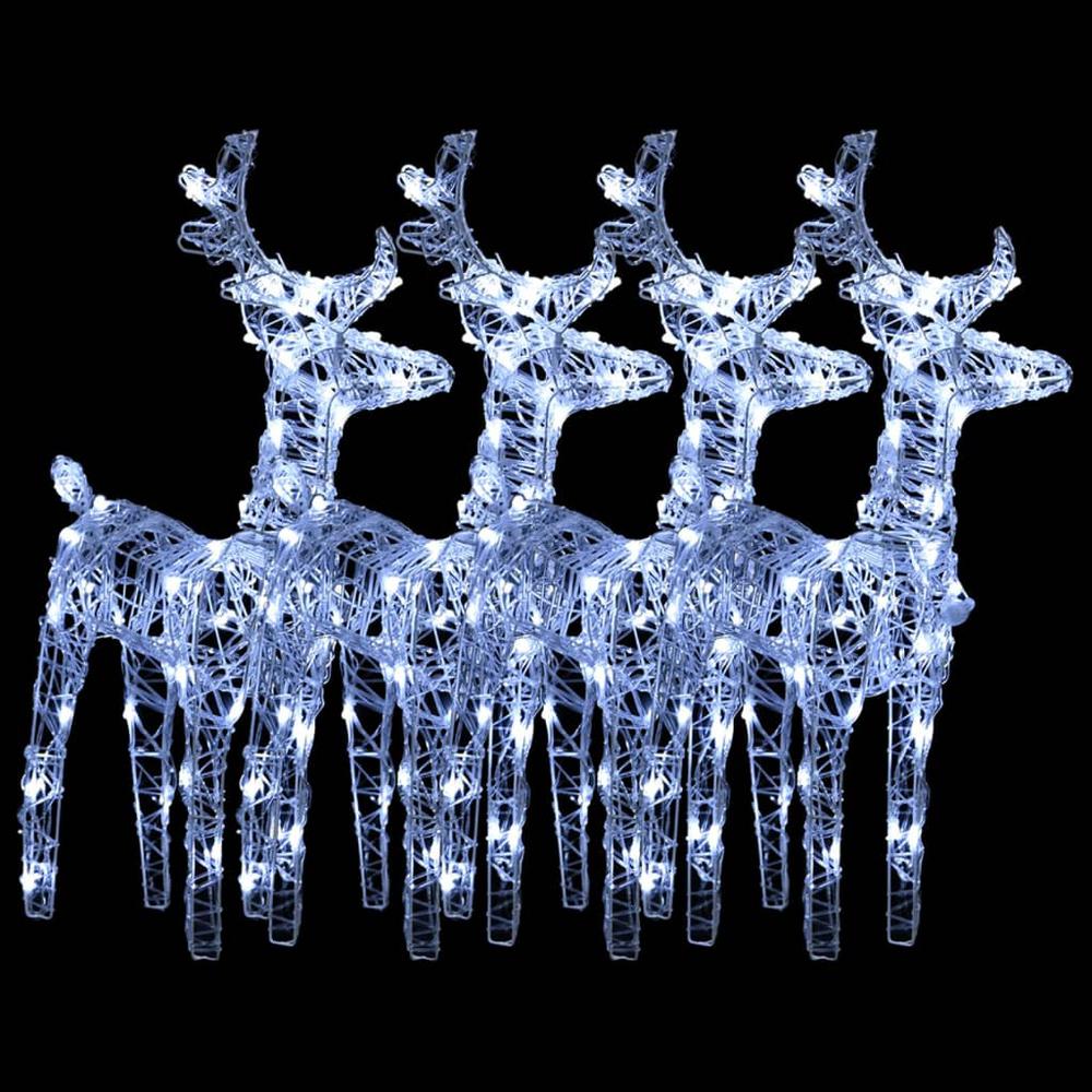 vidaXL Christmas Reindeers 4 pcs Cold White 160 LEDs Acrylic. Picture 2