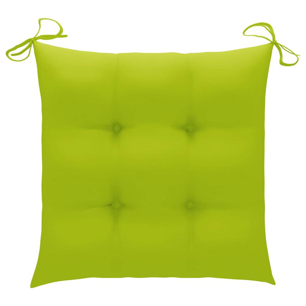 vidaXL Chair Cushions 4 pcs Bright Green 15.7"x15.7"x2.8" Fabric. Picture 2