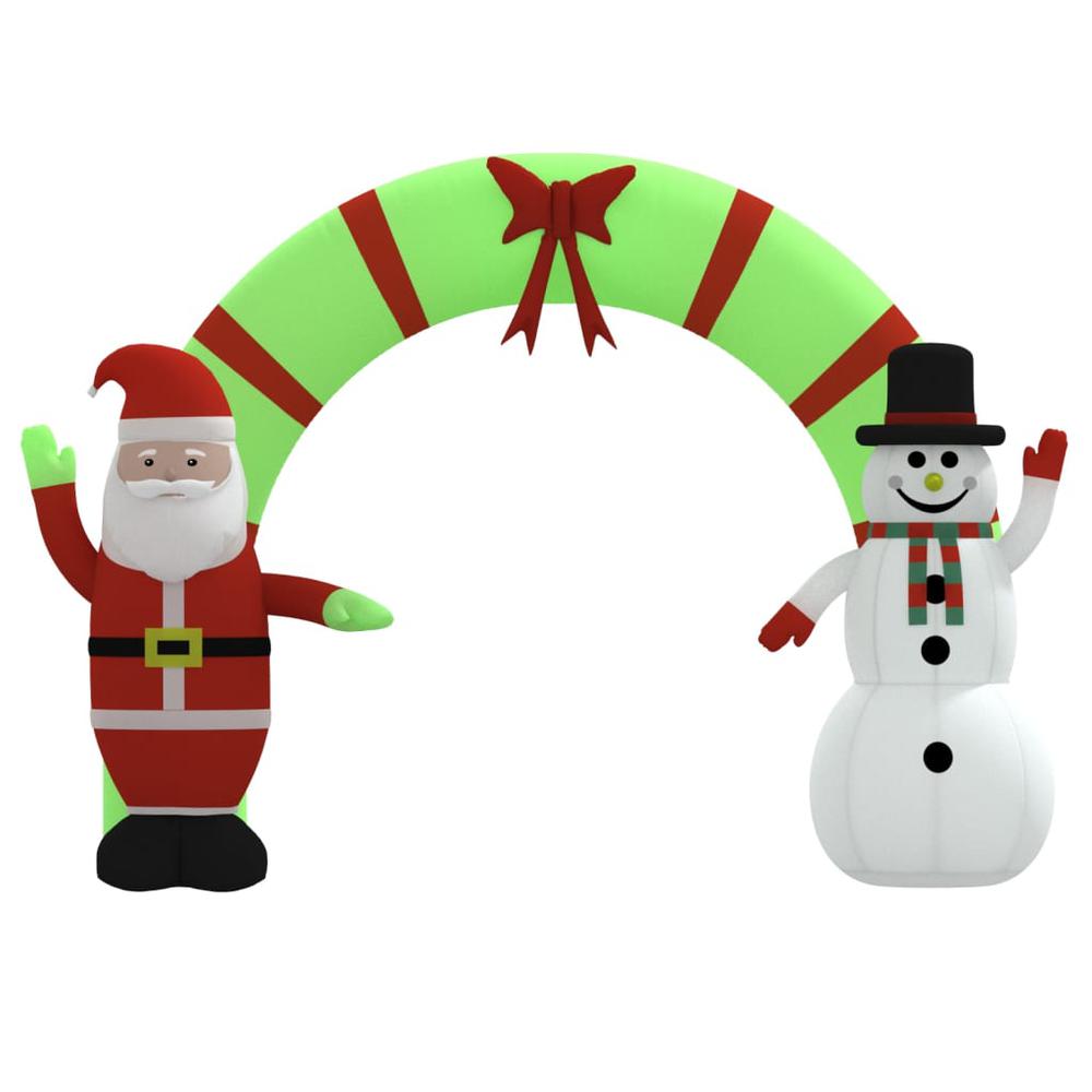 vidaXL Christmas Inflatable Santa & Snowman Arch Gate LED 106.3". Picture 3