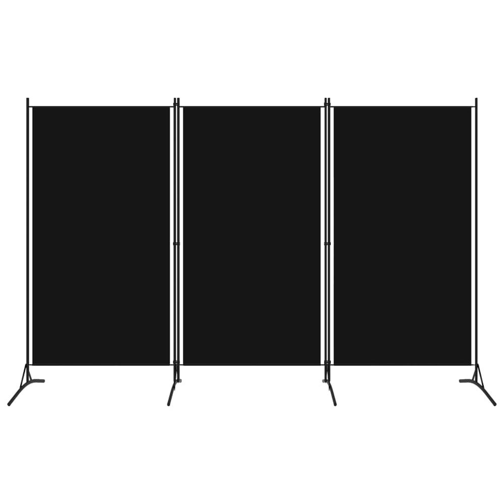 vidaXL 3-Panel Room Divider Black 102.4"x70.9". Picture 1