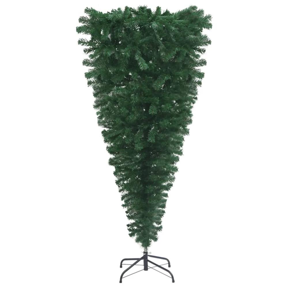 vidaXL Upside-down Artificial Christmas Tree with Stand Green 59.1". Picture 2