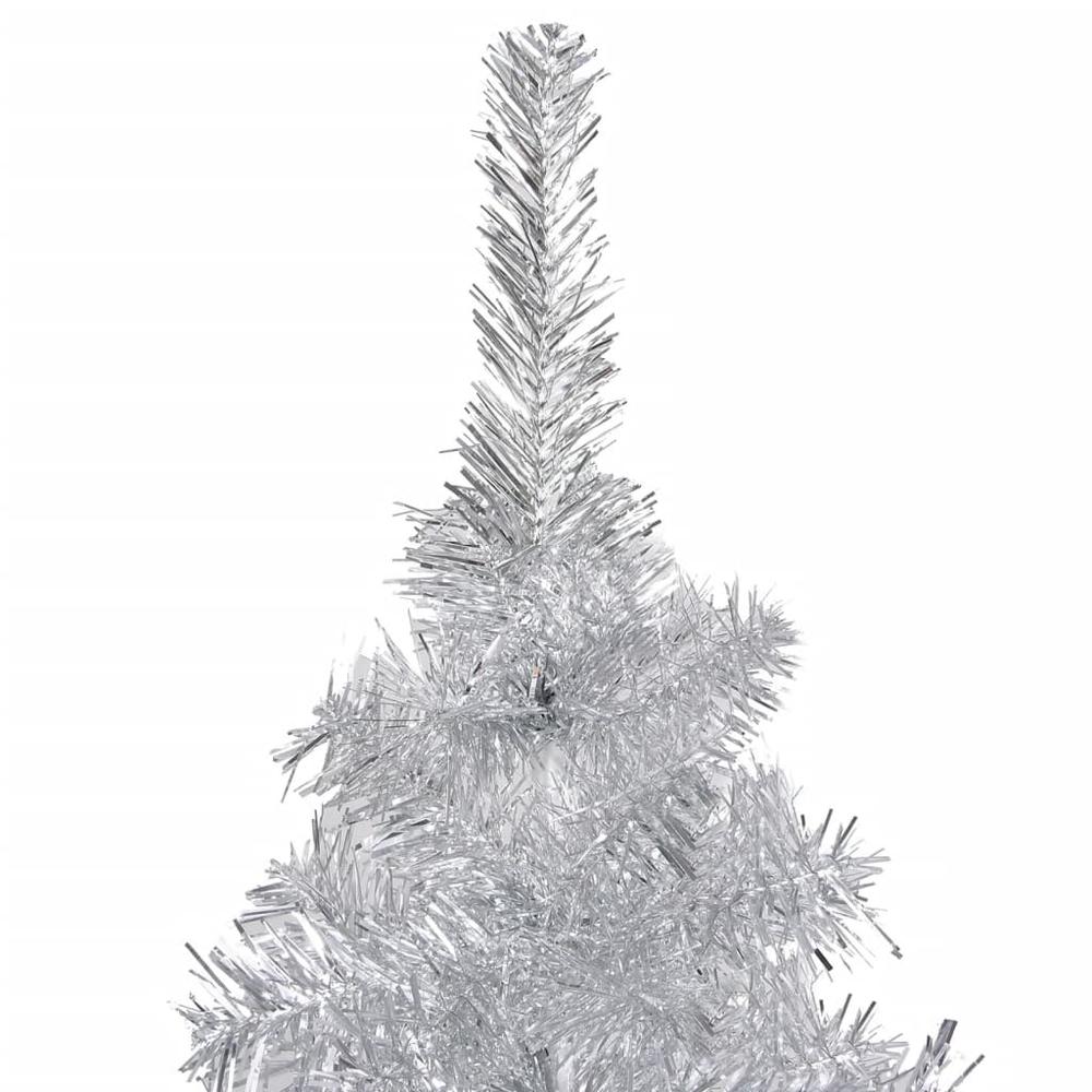 vidaXL Artificial Christmas Tree with Stand Silver 47.2" PET. Picture 2