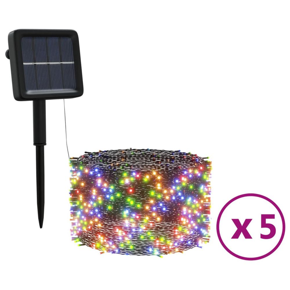 vidaXL Solar Fairy Lights 5 pcs 5x200 LED Colorful Indoor Outdoor. Picture 2