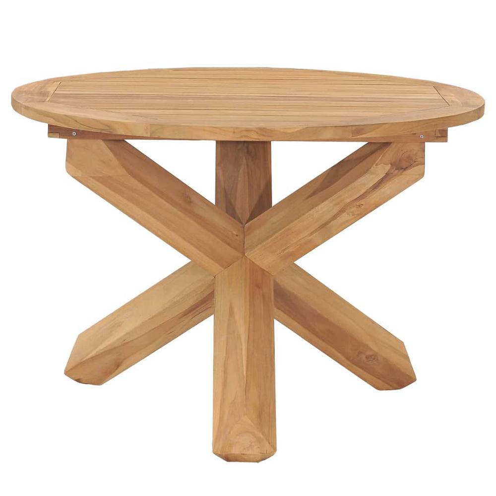 vidaXL Patio Dining Table Ã˜43.3"x29.5" Solid Teak Wood. Picture 2