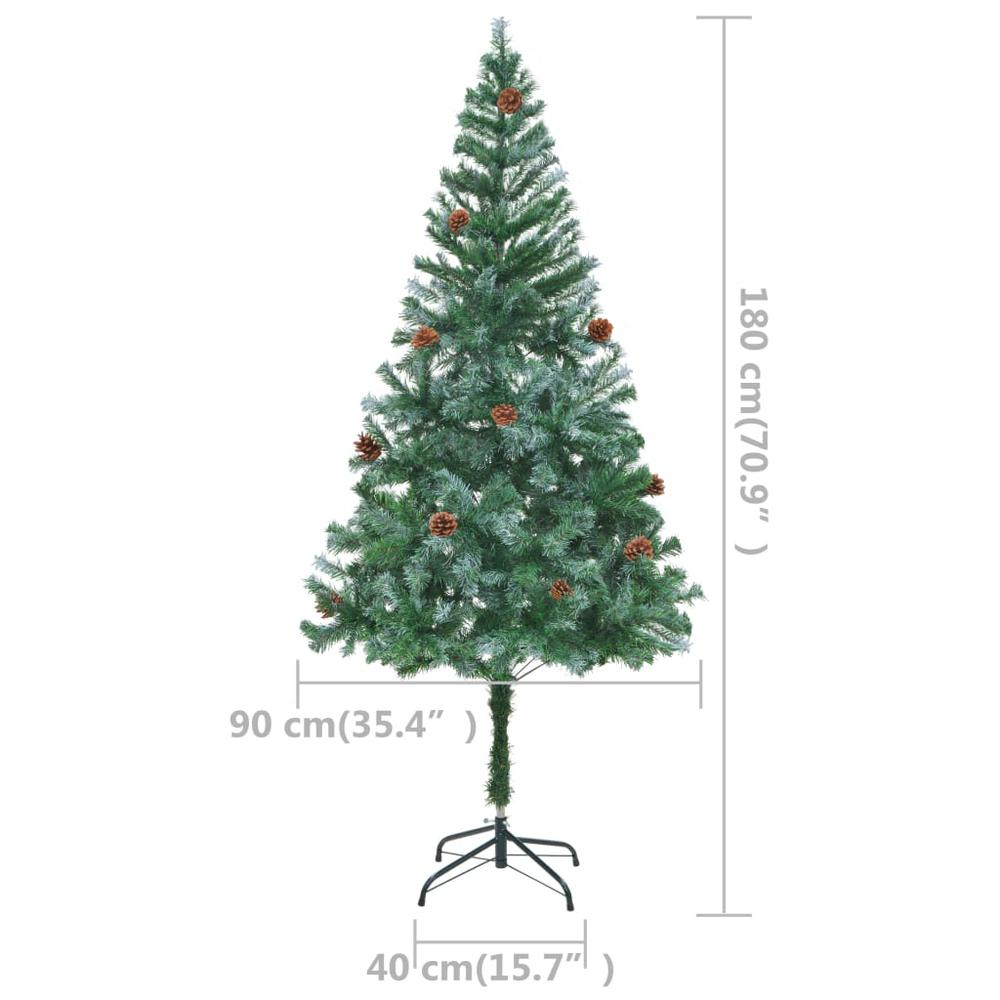 vidaXL Artificial Christmas Tree with LEDs&Ball Set Pinecones 70.9", 3077614. Picture 12