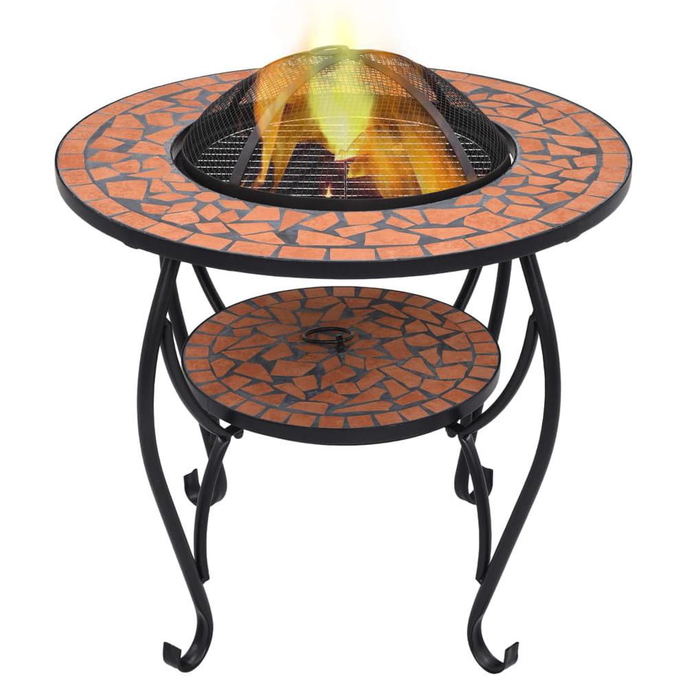 vidaXL Mosaic Fire Pit Table Terracotta 26.8" Ceramic, 46723. Picture 1