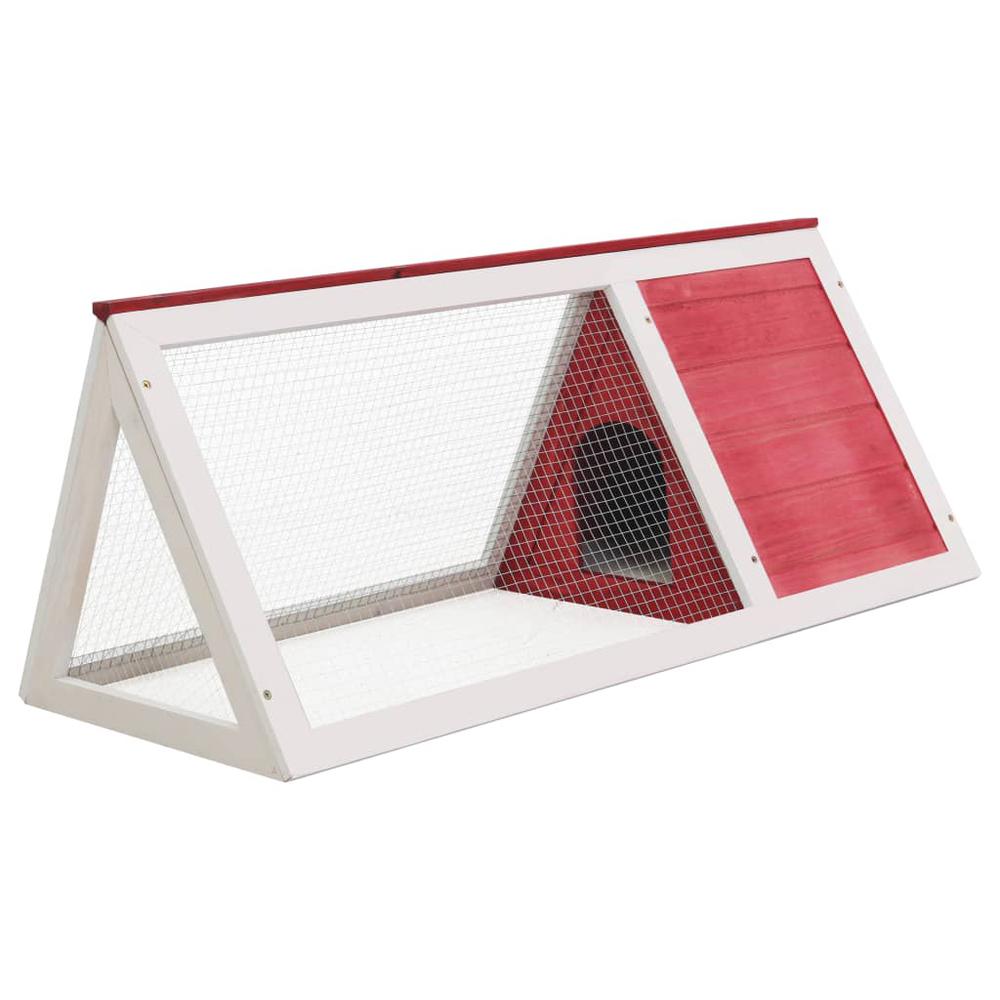vidaXL Animal Rabbit Cage Red Wood. Picture 3