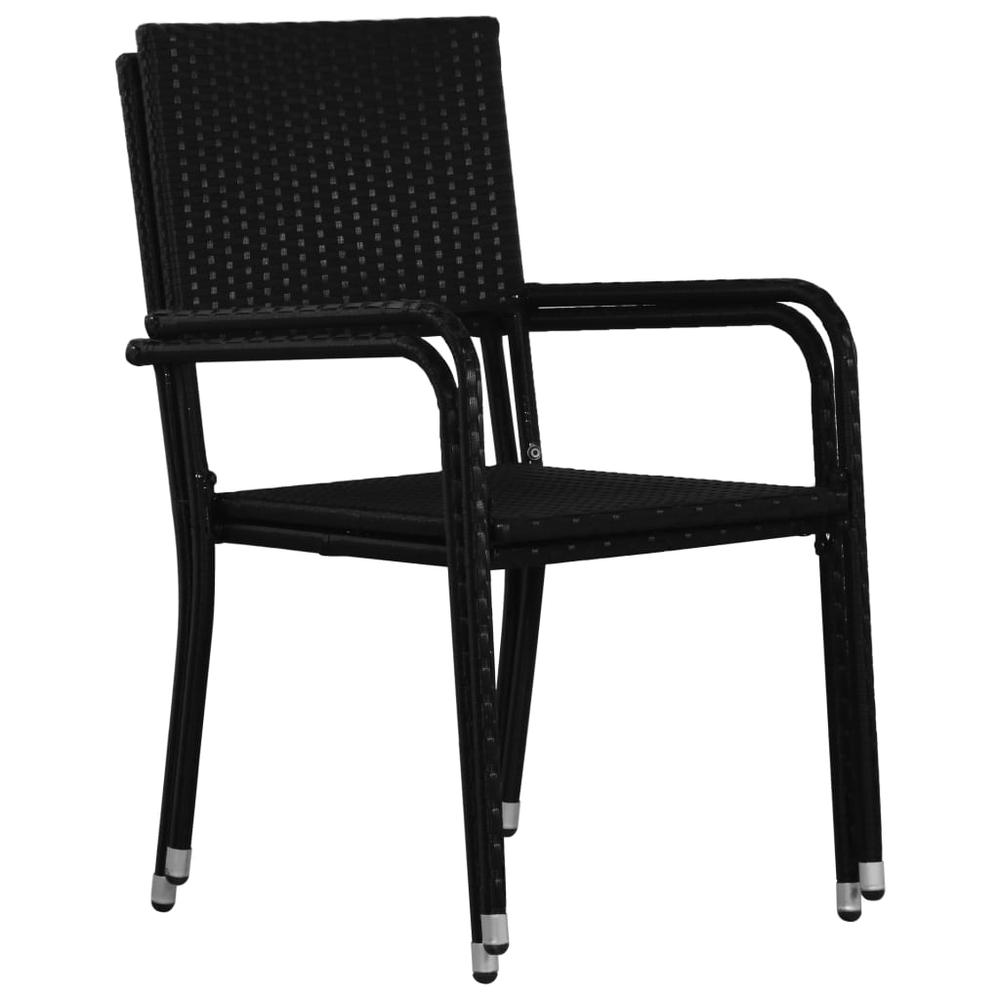 vidaXL Patio Dining Chairs 4 pcs Poly Rattan Black, 313120. Picture 2