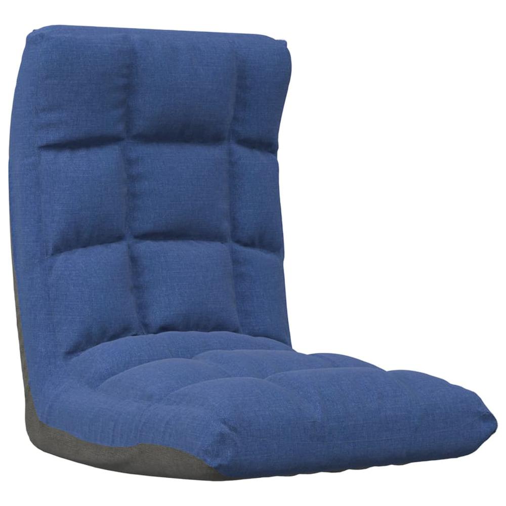 vidaXL Folding Floor Chair Blue Fabric, 336588. Picture 2