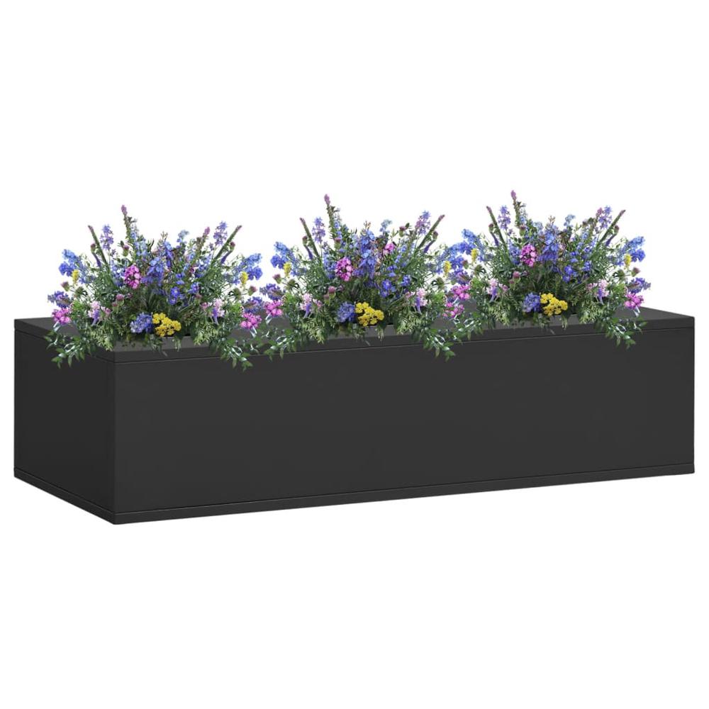 vidaXL Office Flower Box Anthracite 35.4"x15.7"x9.1" Steel. Picture 1