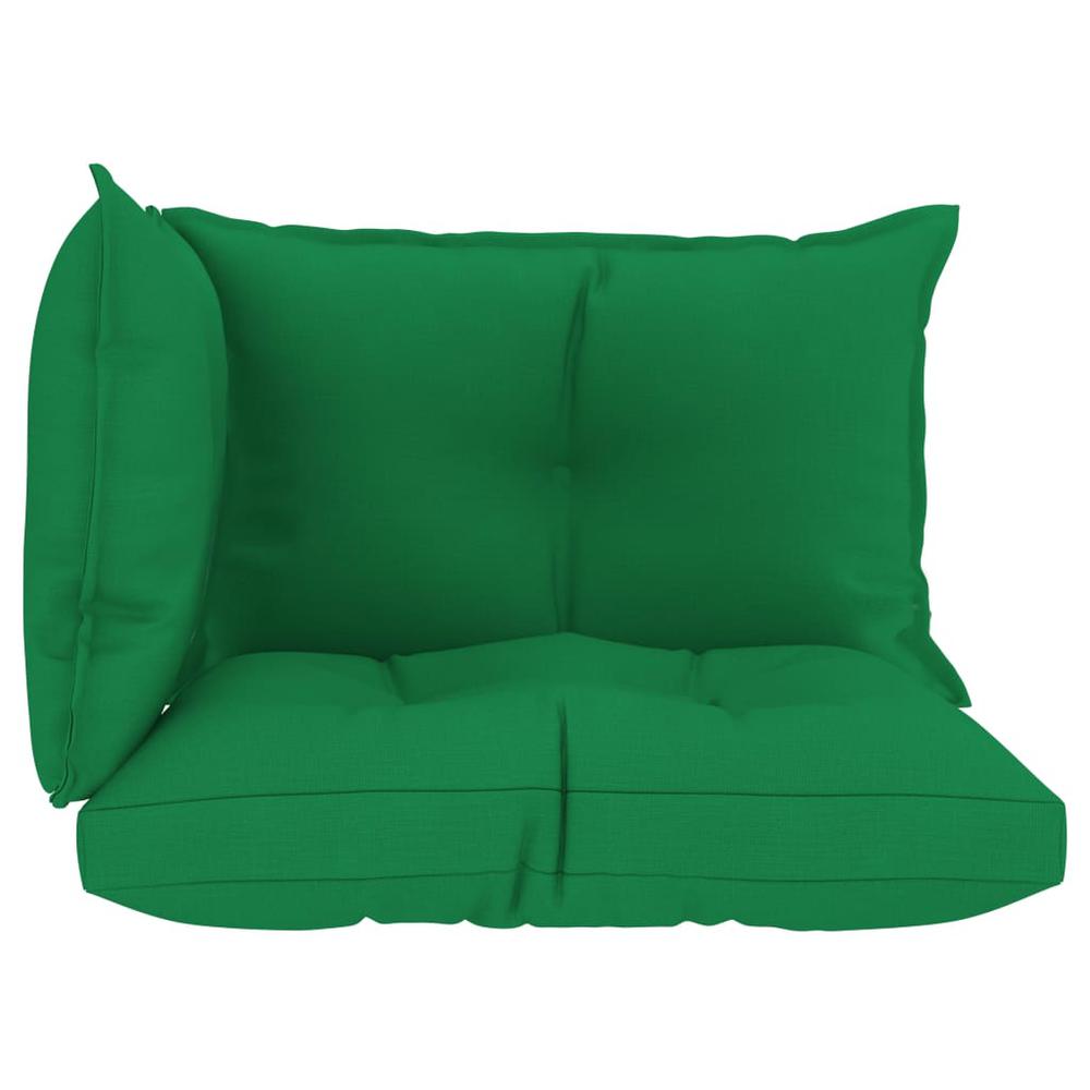 vidaXL Pallet Sofa Cushions 3 pcs Green Fabric. Picture 3