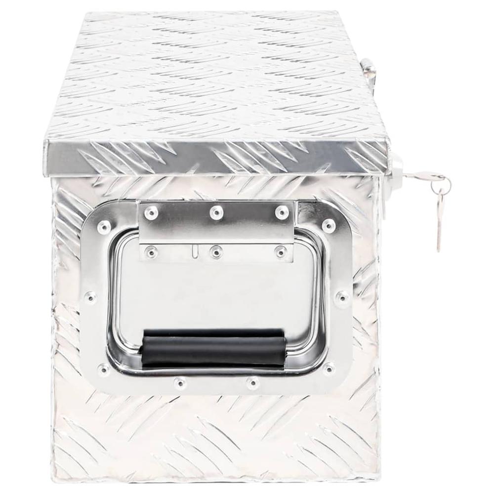 vidaXL Storage Box Silver 23.6"x9.3"x9.1" Aluminum. Picture 3