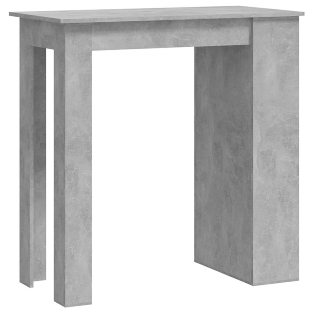vidaXL Bar Table with Storage Rack Concrete Gray 40.2"x19.7"x40.7". Picture 2