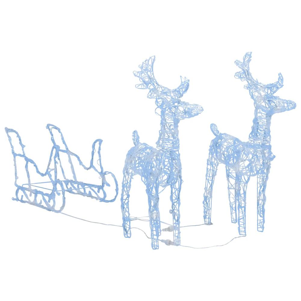 vidaXL Reindeers & Sleigh Christmas Decoration 160 LEDs 51.2" Acrylic, 328520. Picture 2