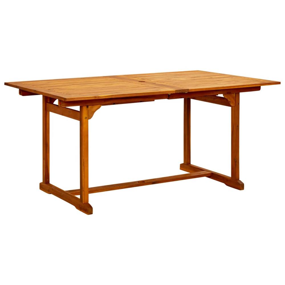 vidaXL Garden Dining Table (63"-94.5")x39.4"x29.5" Solid Acacia Wood, 316566. Picture 4