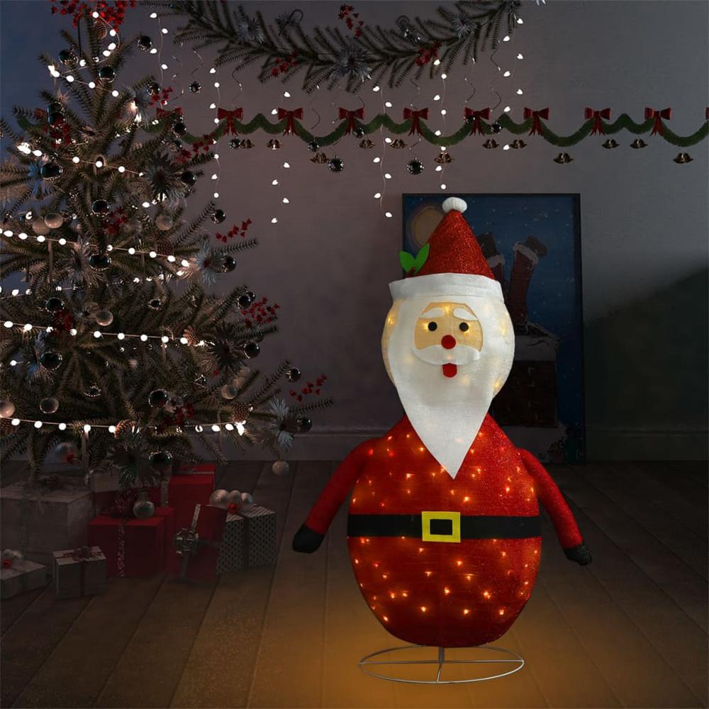 vidaXL Decorative Christmas Santa Claus Figure LED Luxury Fabric 47.2". Picture 3