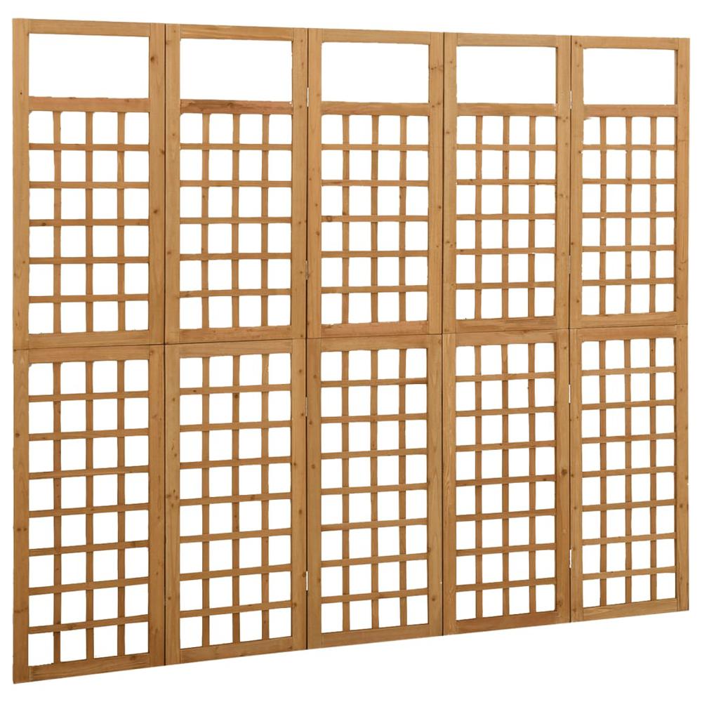 vidaXL 5-Panel Room Divider/Trellis Solid Fir Wood 79.3"x70.9". Picture 3