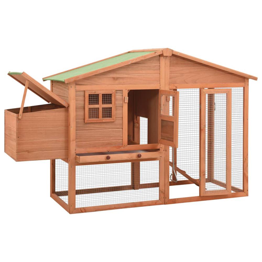 vidaXL Chicken Coop with Nest Box Solid Fir Wood. Picture 2