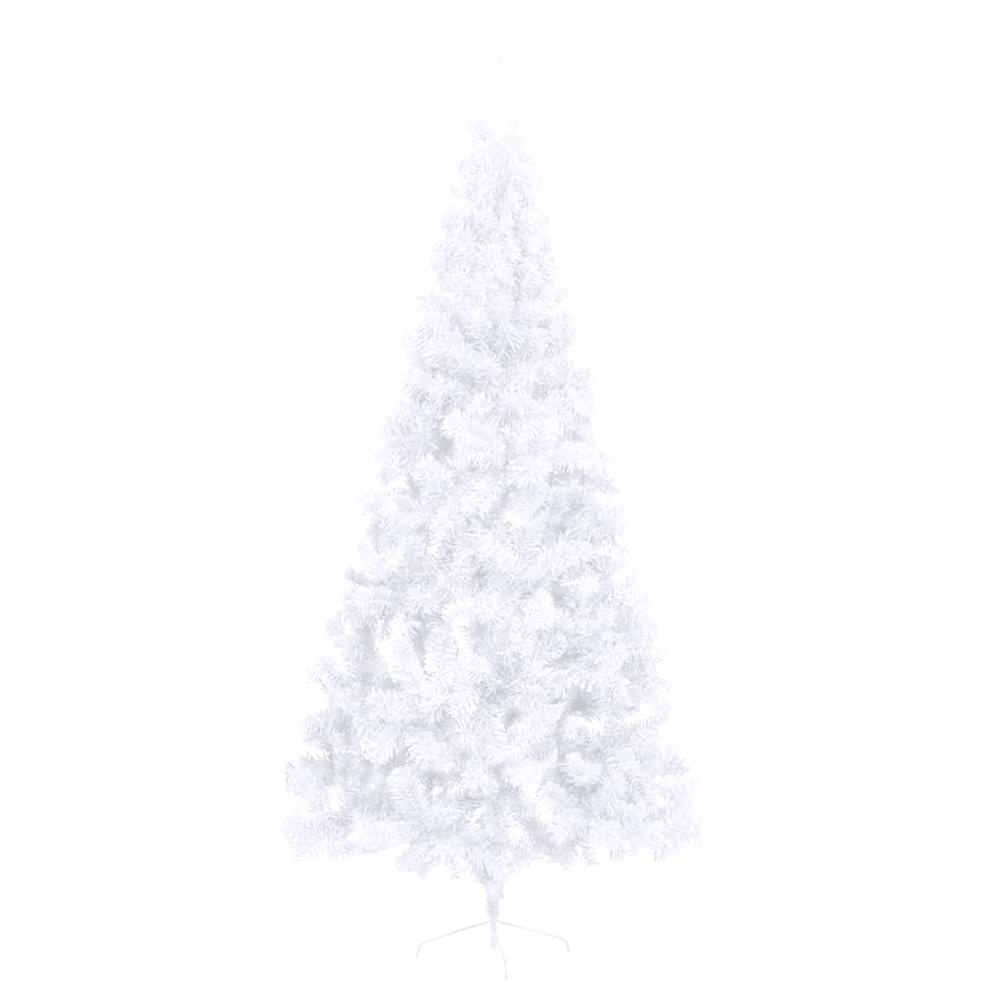 vidaXL Artificial Half Christmas Tree with Stand White 82.7" PVC. Picture 3