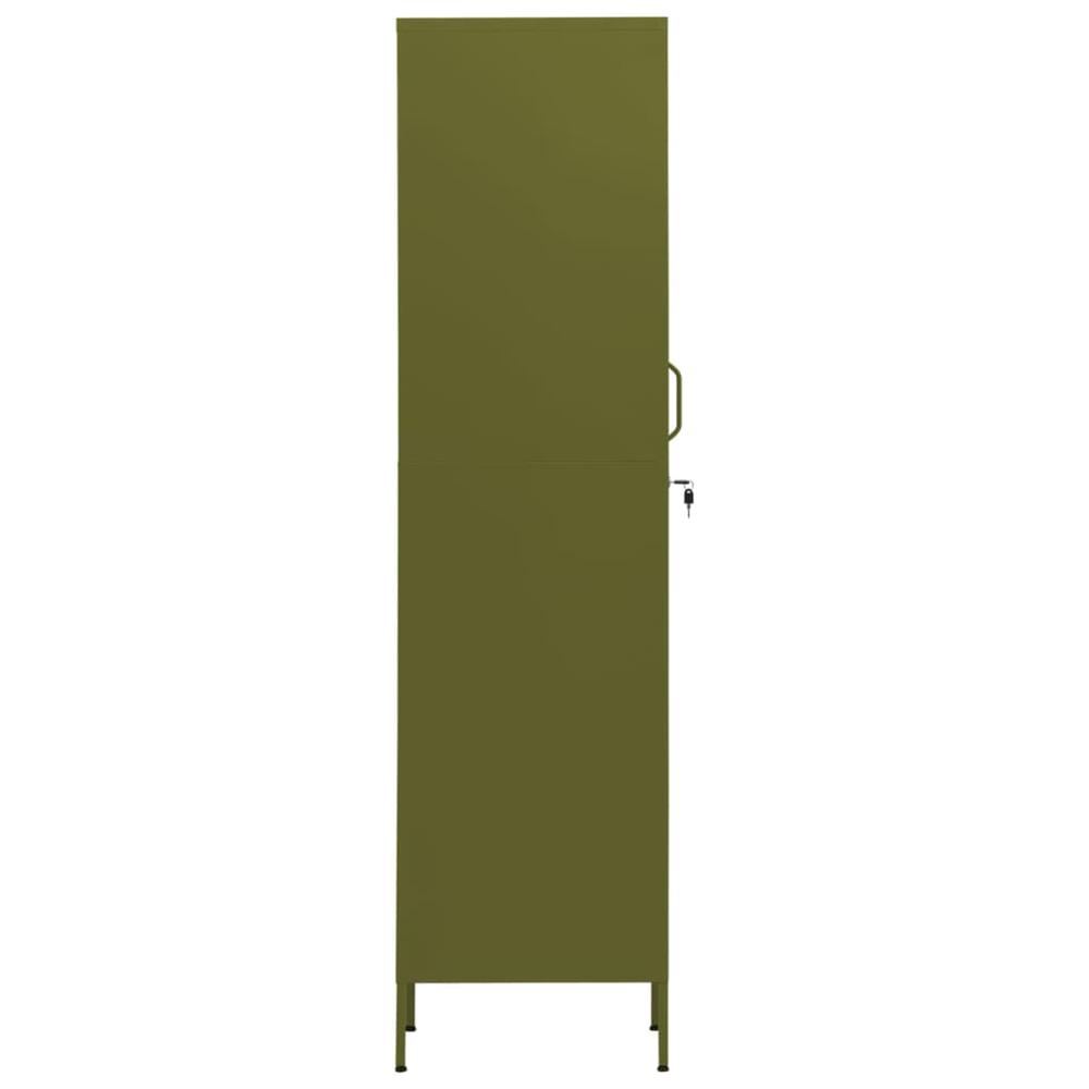 vidaXL Locker Cabinet Olive Green 13.8"x18.1"x70.9" Steel. Picture 4