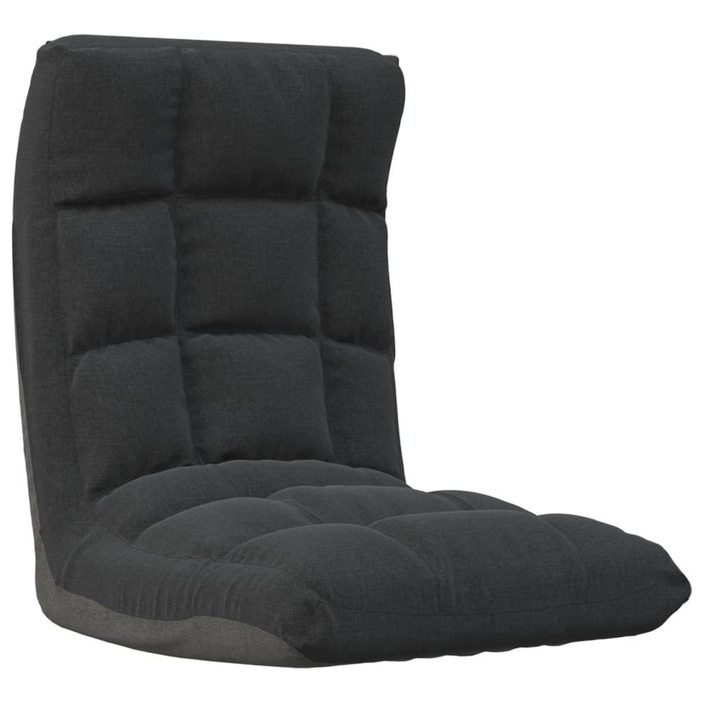 vidaXL Folding Floor Chair Black Fabric, 336590. Picture 2