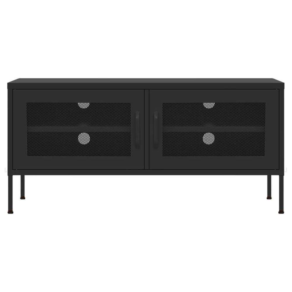 vidaXL TV Cabinet Black 41.3"x13.8"x19.7" Steel, 336241. Picture 3