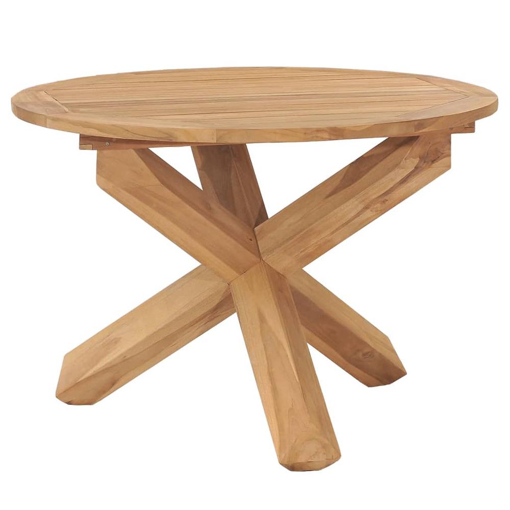 vidaXL Patio Dining Table Ã˜43.3"x29.5" Solid Teak Wood. Picture 1