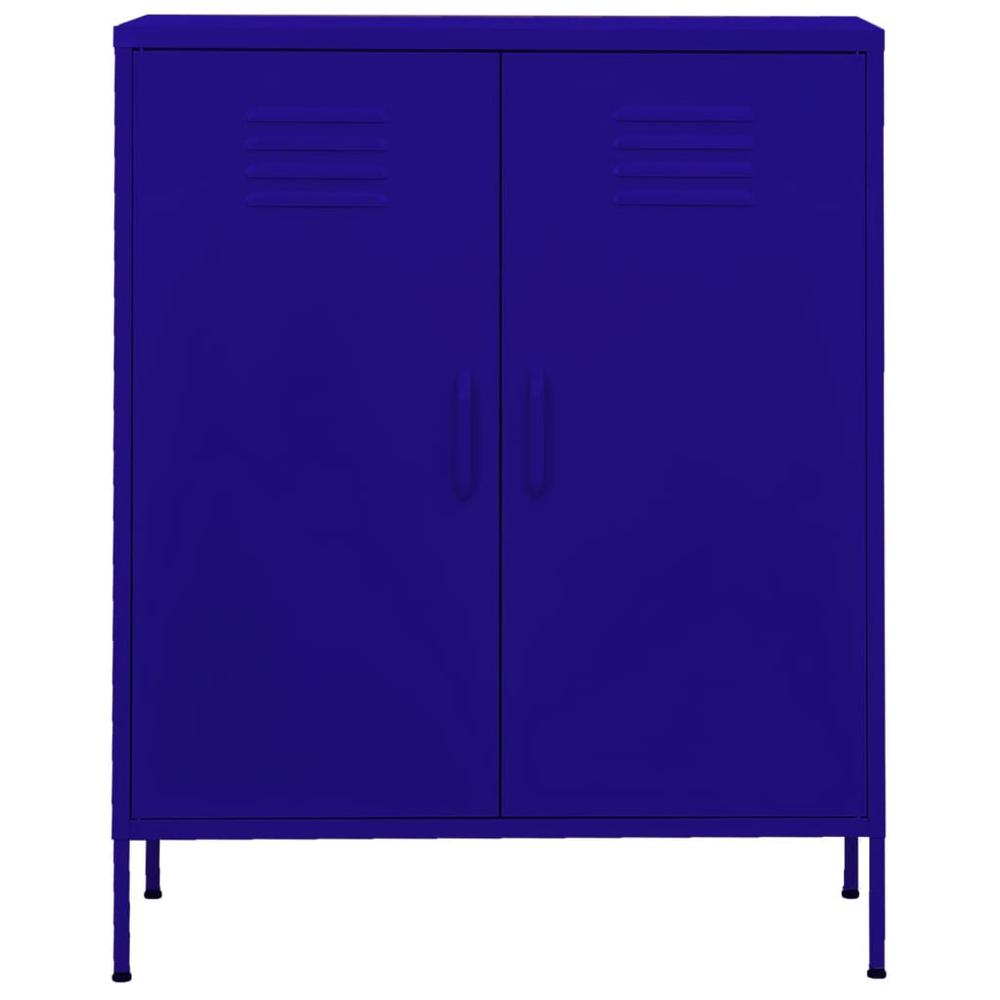 vidaXL Storage Cabinet Navy Blue 31.5"x13.8"x40" Steel, 336163. Picture 3