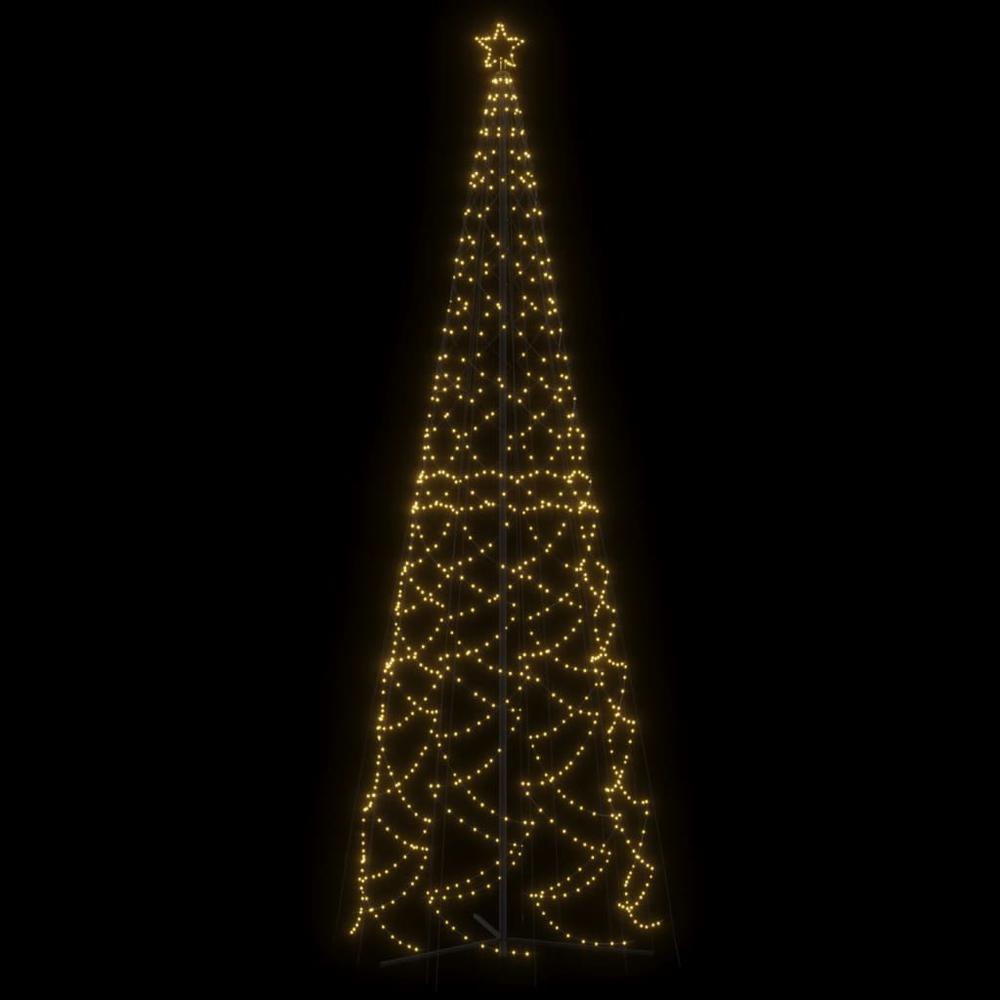vidaXL Christmas Cone Tree Warm White 1400 LEDs 63"x196.9". Picture 3