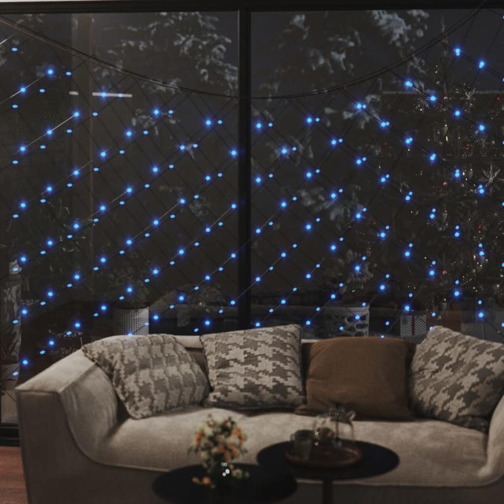 vidaXL Christmas Net Light Blue 9.8'x6.6' 204 LED Indoor Outdoor, 328775. Picture 3
