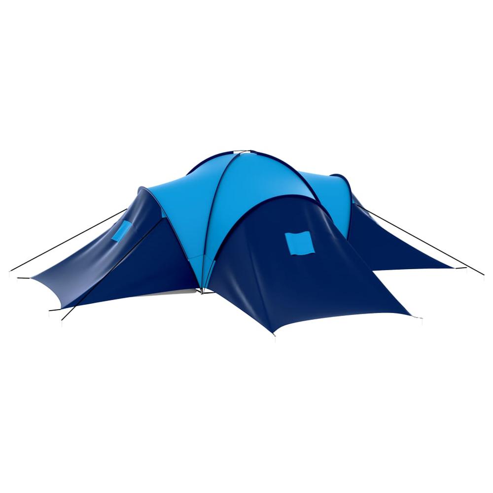 vidaXL Camping Tent Fabric 9 Persons Dark Blue and Blue. Picture 3