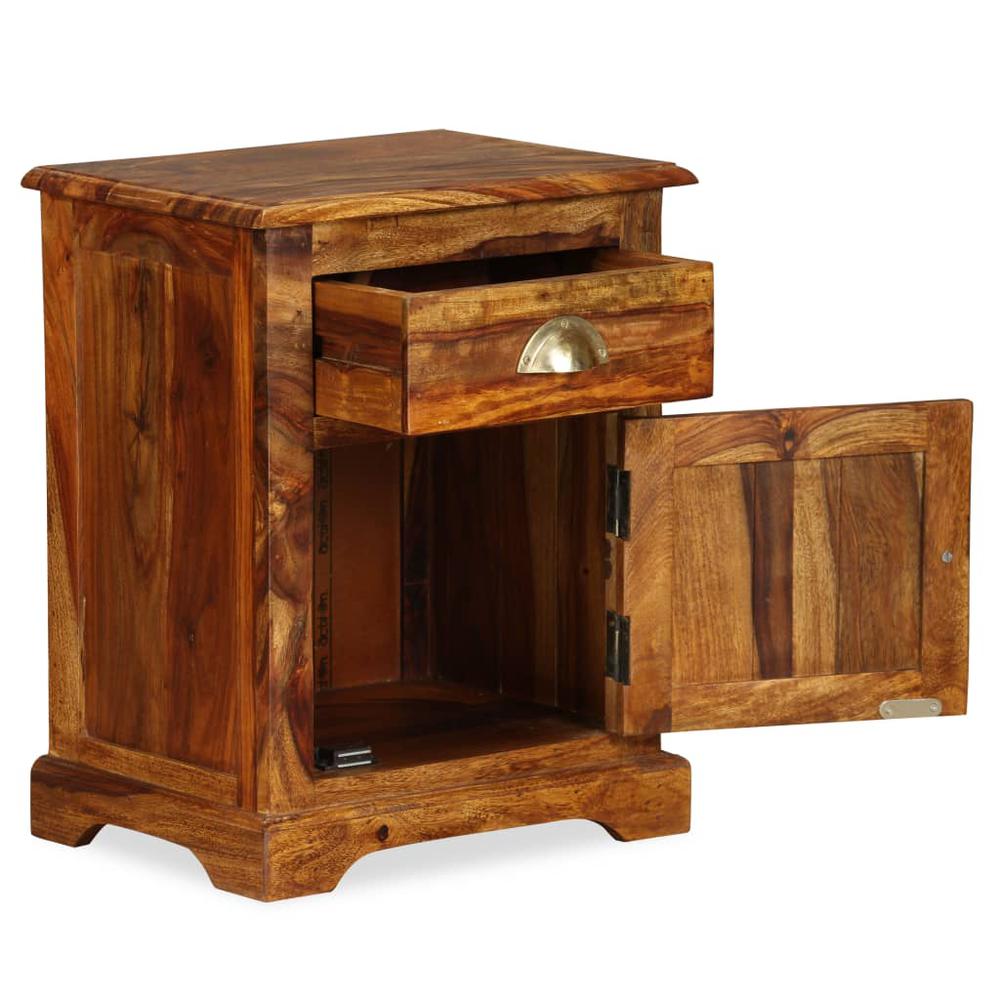 vidaXL Bedside Cabinet 2 pcs 15.7"x11.8"x19.7" Solid Sheesham Wood. Picture 3