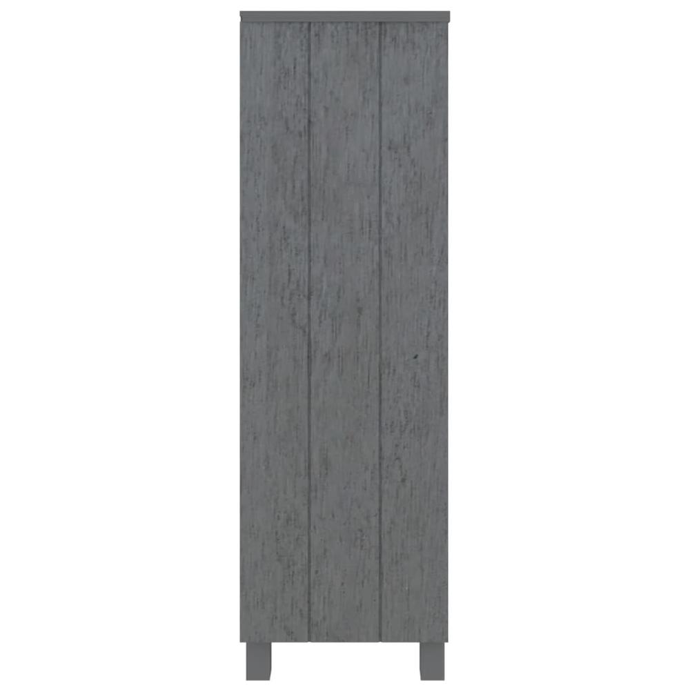 vidaXL Book Cabinet Dark Gray 33.5"x13.8"x44.1" Solid Wood Pine. Picture 4
