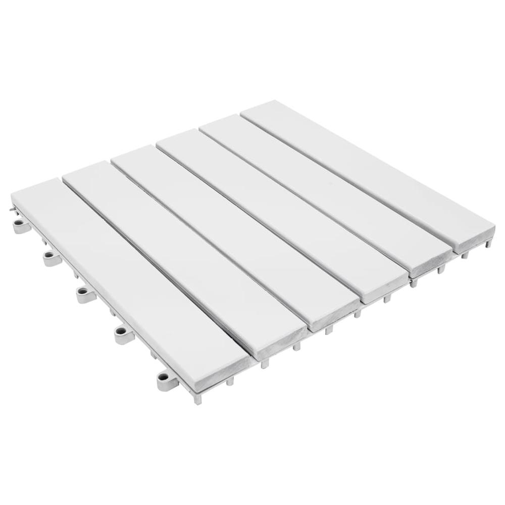 vidaXL Decking Tiles 10 pcs White 11.8"x11.8" Solid Acacia Wood, 310117. Picture 2
