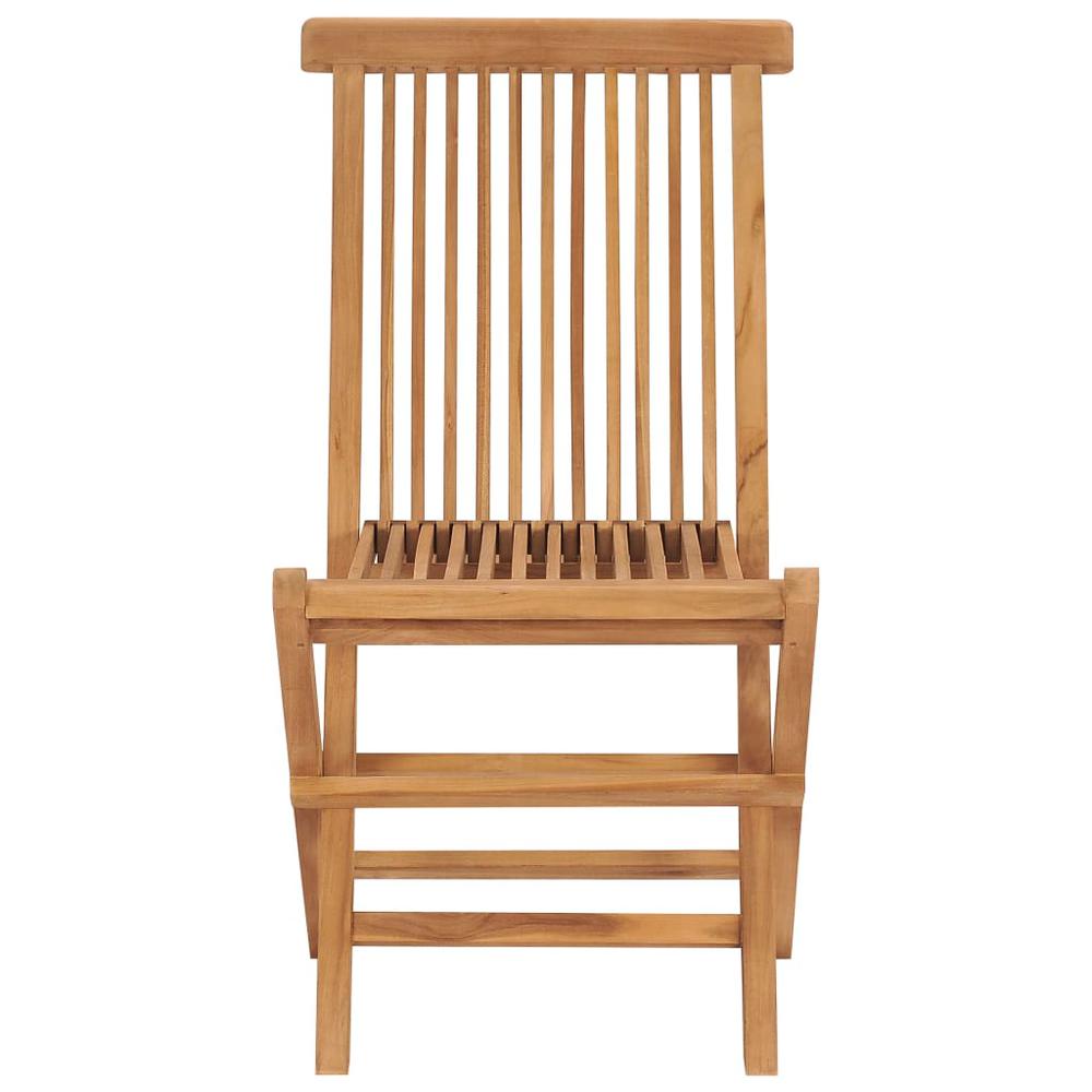 vidaXL Folding Patio Chairs 8 pcs Solid Teak Wood. Picture 3